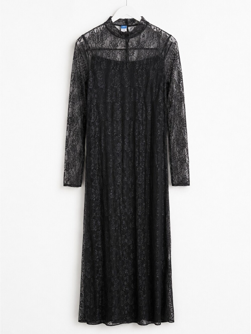Old Navy Women’s Black Lace Maxi Dress Size S Petite Long Sleeve Mock Neck
